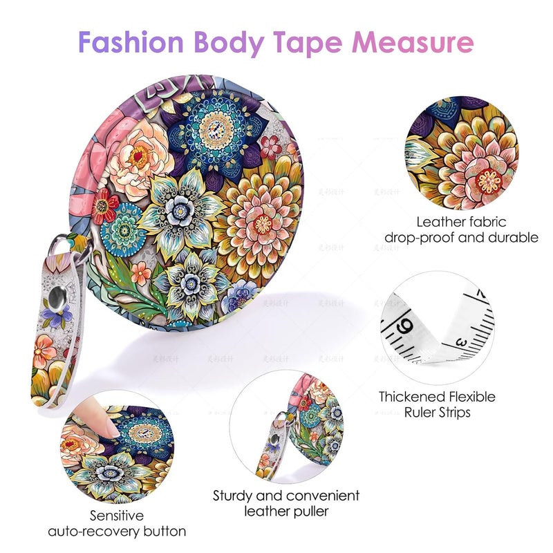 Gerkia Sewing Tape Measure，Colour Printed Small Retractable Soft Measuring Tape for Tailor Cloth Fabric Body Measurements. - Image 3